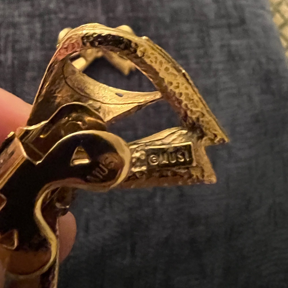 Vintage MUSI Bow Shoe Clips Goldtone - Picture 7 of 8